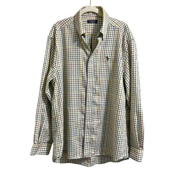Southern Casanova Gingham Button Down in Cream Mens Large - Picture 1 of 8